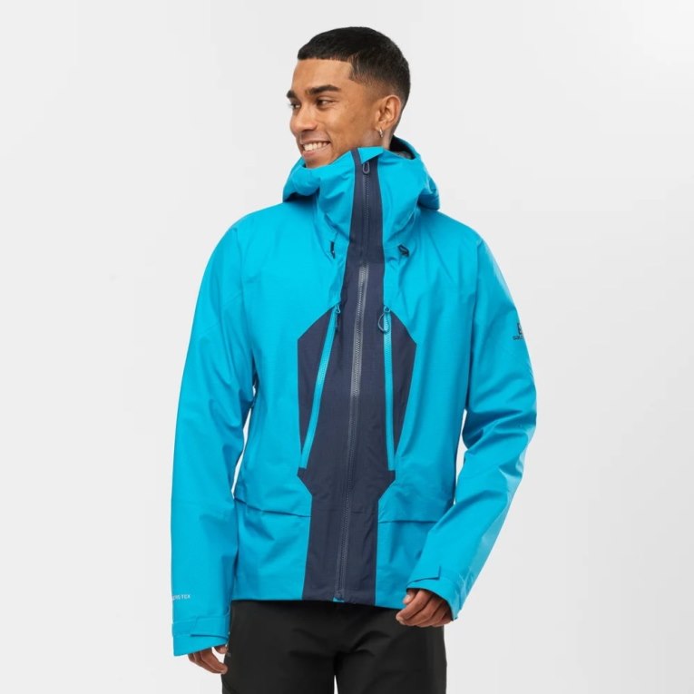 Turquoise Salomon Outpeak GTX 3L Waterproof Men\'s Shell Jackets | PH 13580F